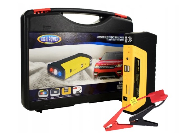 Kit pornire auto moto pentru baterie descarcata cu powerbank LED USB